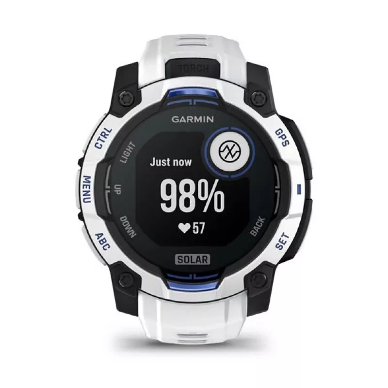 Garmin Instinct 3 Solar smart hodinky, 45 mm, Black/Stone White, silikónový remienok (010-02934-03)