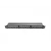 Patch panel 1U LANBERG PPS6-1024-B, 24-portový Cat6, kov, čierny, 442×114,5×44,5 mm