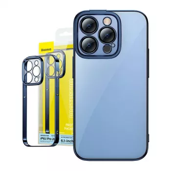 Ochranné puzdro Baseus pre iPhone 14 Pro – priehľadná glitter modrá