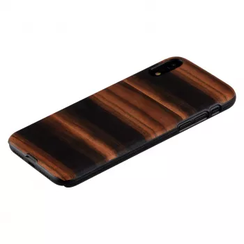 Puzdro na smartphone man and wood pre iPhone XR — ebenová čierna, ochranné pevné puzdro