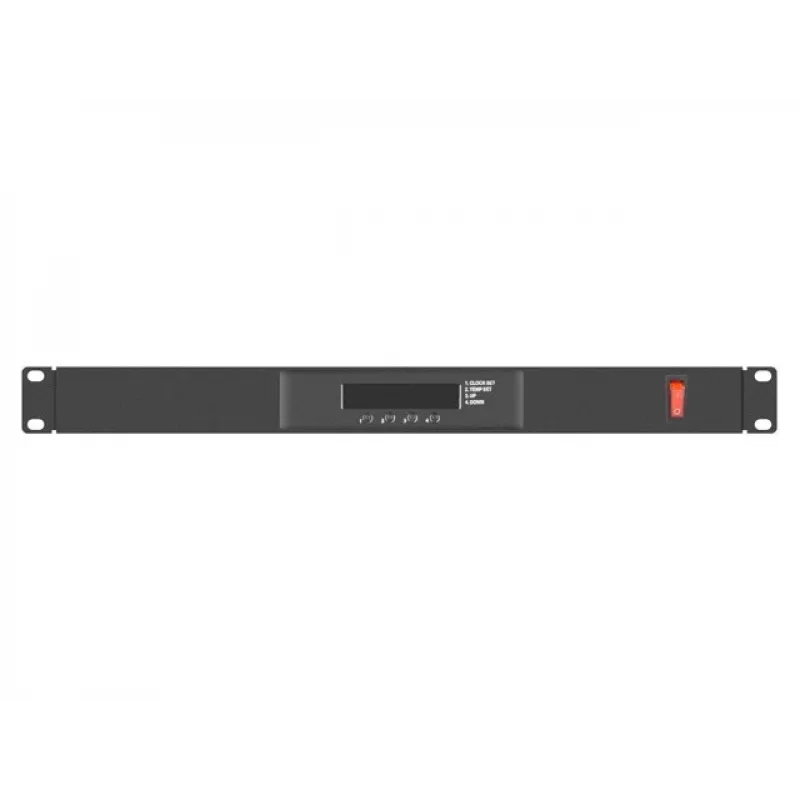 Lanberg AK-1502-B ventilačný panel pre rack, 1U, 19 palcov, 2 ventilátory, termostat, LCD, 230 V, 483 x 192 x 44,45 mm, čierny