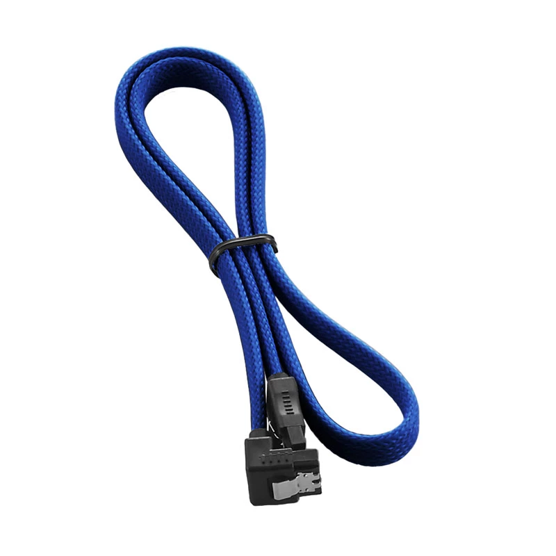 CableMod ModMesh - SATA kábel - Serial ATA 150/300/600 - SATA (W) pravouhlý na SATA (W) - 60 cm - modrý (CM-CAB-RSAT-N60KB-R)