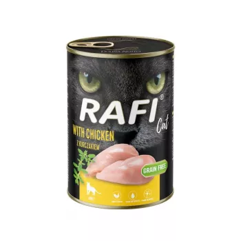 Mokré krmivo pre mačky dolina noteci Rafi 400 g vrecko — dospelé mačky, kuracie, 80% vlhkosť, 9% proteín