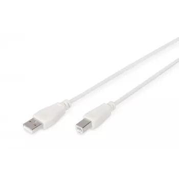 Assmann USB prepojovací kábel, Type-A - B M/M, 3,0 m, vhodný pre USB 2.0, UL, béžový (AK-300102-030-E)