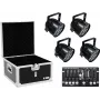 LED PAR reflektorová súprava EUROLITE 4x PAR-56 QCL s flightcase a ovládačom