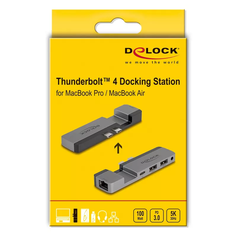 Dokovacia stanica DeLOCK 87757 Thunderbolt 4 5K 100W PD 10Gbps LAN Audio