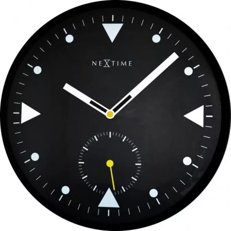 Nástenné hodiny NeXtime 3049 Serious Black, Ø32 cm, čierna