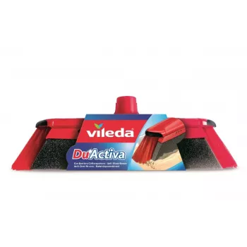 Interiérová metla VILEDA 151221 s gumenou hlavou, mäkké/tvrdé štetiny, červená, šírka balenia 340 mm