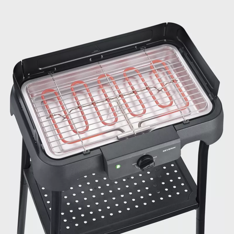 Stolný elektrický gril SEVERIN PG 8594 — 2000 W, obdĺžnikový rošt, čierny