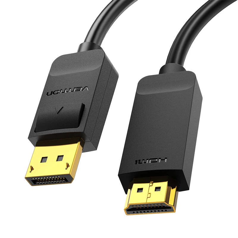 DisplayPort na HDMI káblový adaptér Vention HAGBH, 2 m, čierny, priemer 7 mm