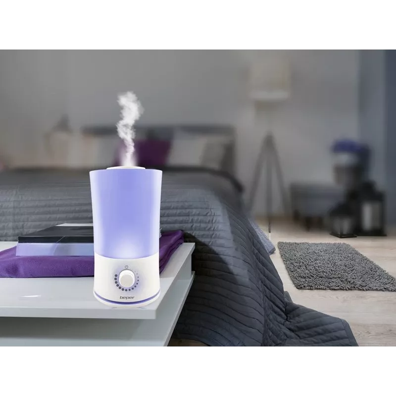Beper 70.401 ultrazvukový aróma difuzér a zvlhčovač vzduchu, 2,4 l, 7-farebné LED, 25 W