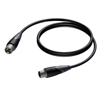 Procab XLR samec na XLR samica kábel 1,5 m — symetrický mikrofónny/audio kábel