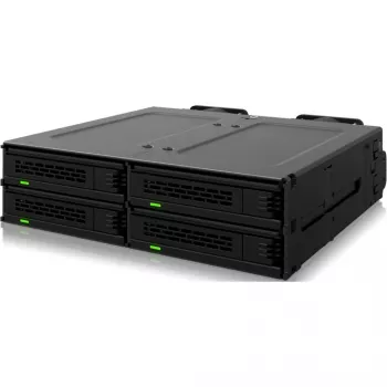 ICY DOCK - MB324V4P-B - ExpressCage - 4-bay 15?mm U.2/U.3 SSD rám na výmenu pre 5,25-inovú pozíciu – bezskrutkový montážny systém SSD