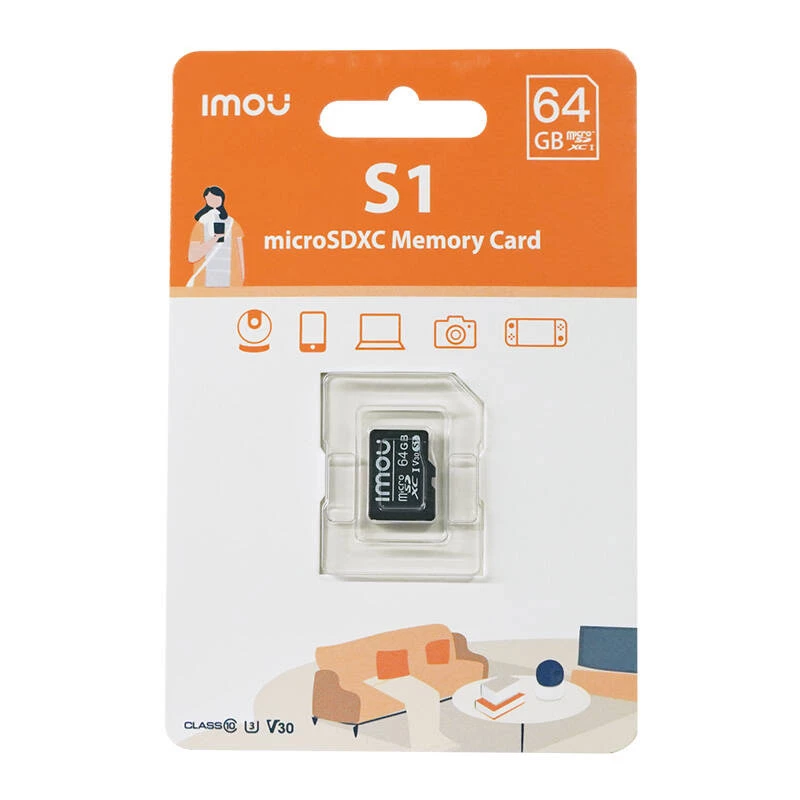 MicroSD pamäťová karta IMOU ST2-64-S1 64 GB, Class 10, čítanie 95 MB/s, zápis 35 MB/s, U3 V30