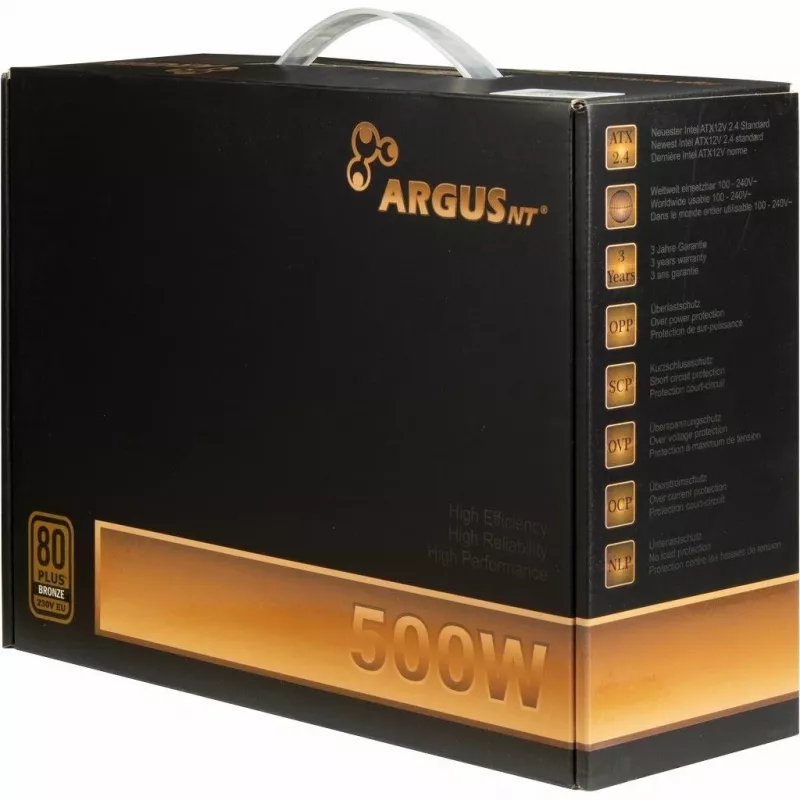 Inter-Tech ArgusNT BPS-500 napájací zdroj 500 W 20+4 pin ATX ATX čierny