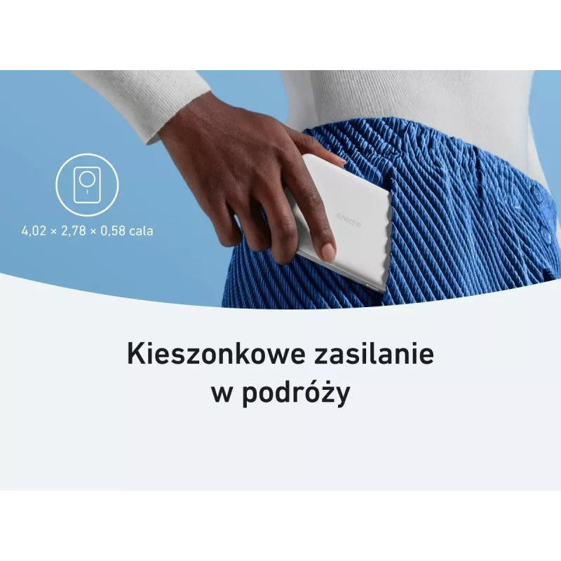 Anker MagGo Power Bank 10K magnetická bezdrôtová biela, biela