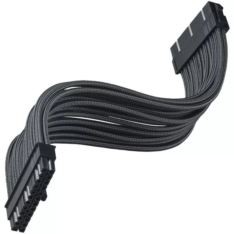 SilverStone PP07E - predlžovací napájací kábel - ATX, 24-pol (W) na ATX, 24-pol (M) - 30 cm - čierny