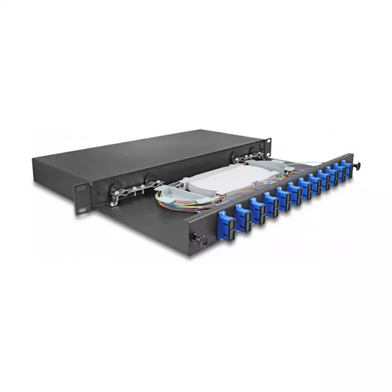 DeLOCK optické spájkovacie puzdro 67006 čierna kov 482x220x44mm