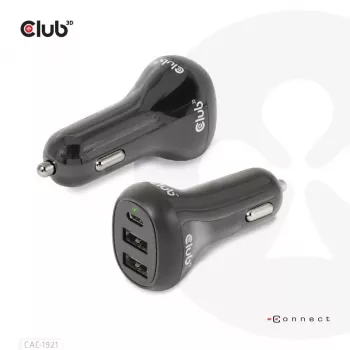 CLUB3D auto nabíjačka pre notebook/laptop 36 Watt, auto, zapaľovač, 24 V, čierna