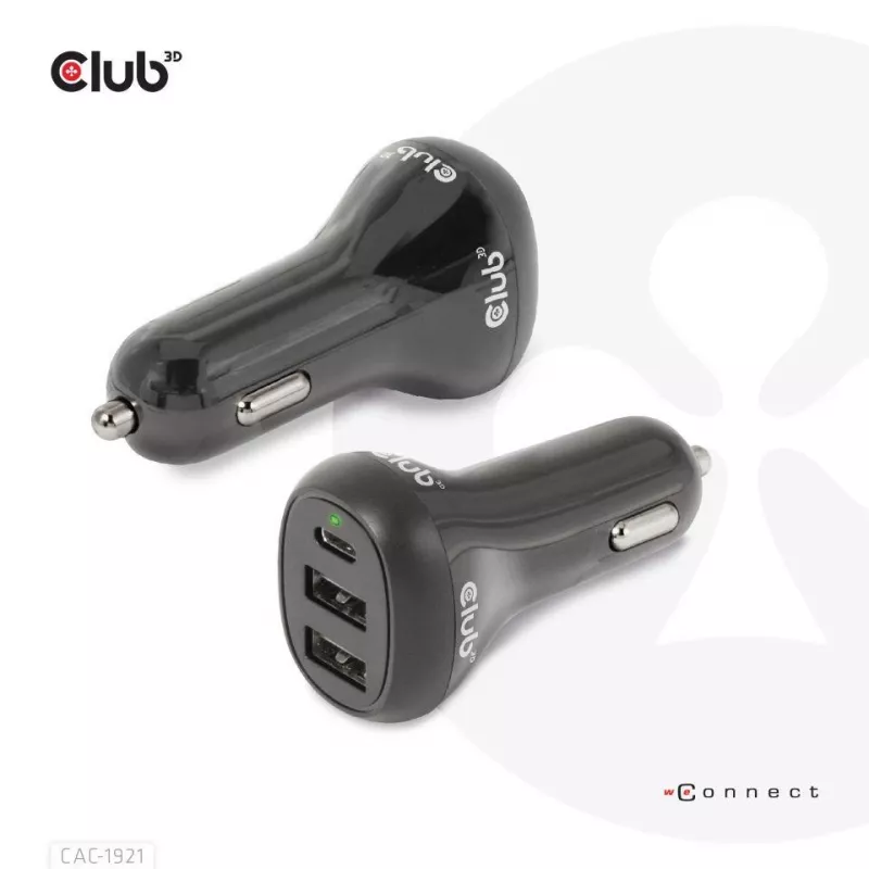 CLUB3D auto nabíjačka pre notebook/laptop 36 Watt, auto, zapaľovač, 24 V, čierna