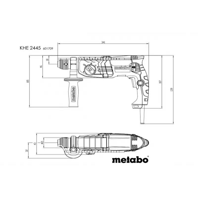 Metabo KHE 2445 kombinované kladivo, 800 W, 2,4 J