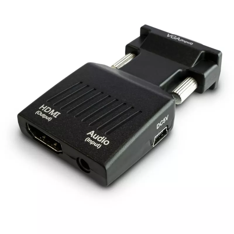 SAVIO CL-145 konvertor VGA na HDMI, audio, Full HD, čierna