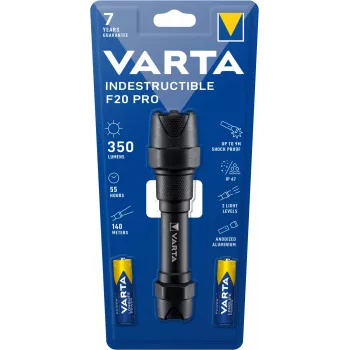 Varta Indestructible F20 Pro - baterka - čierna - hliník - 9 m - IP67 - LED