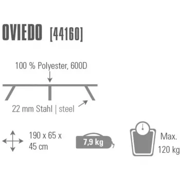 Poľná posteľ Oviedo 44160 (sivá)