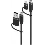 Alogic ELEMENTS SILICONE 4-IN-1 - kábel - digitálny/dátový (ELSI4IN1U2BK1.5)