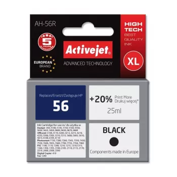 Activejet AH-56R atrament (náhrada za HP 56 C6656A; Premium; 25 ml; čierny)