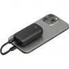 Goobay powerbanka 5000 mAh 20 W, integrovaný kábel USB-C 13 cm, 1x USB-A, 1x USB-C, PD, QC, čierna
