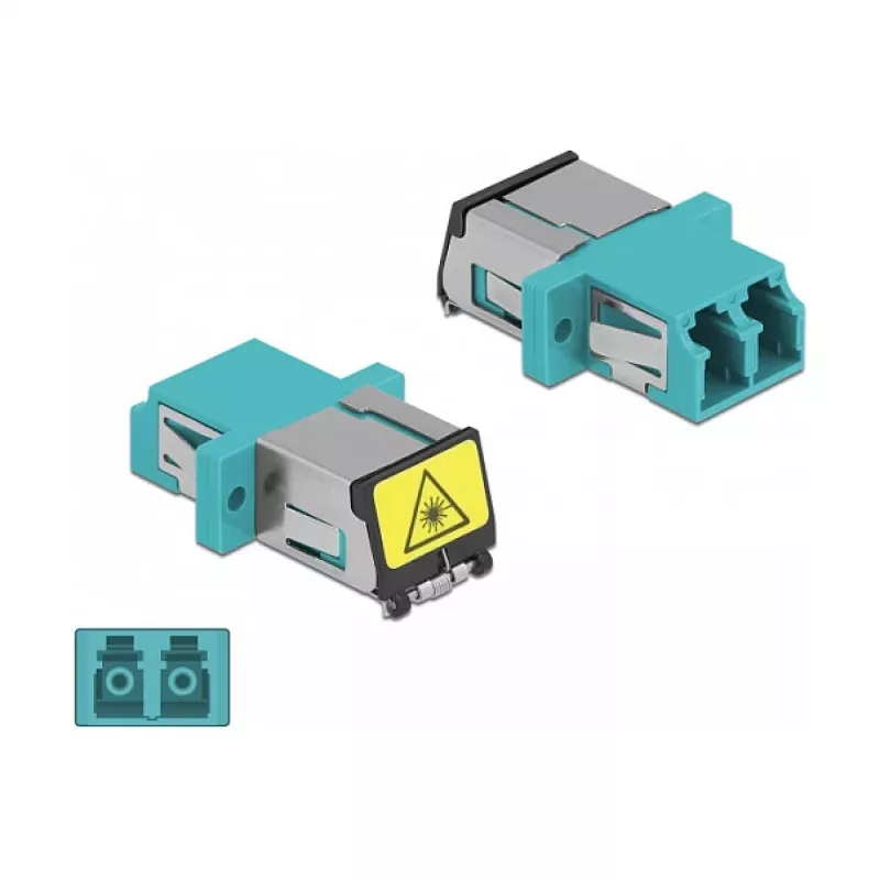 DeLOCK 86900 optická vláknová spojka LC Duplex samica-samica multimode aqua