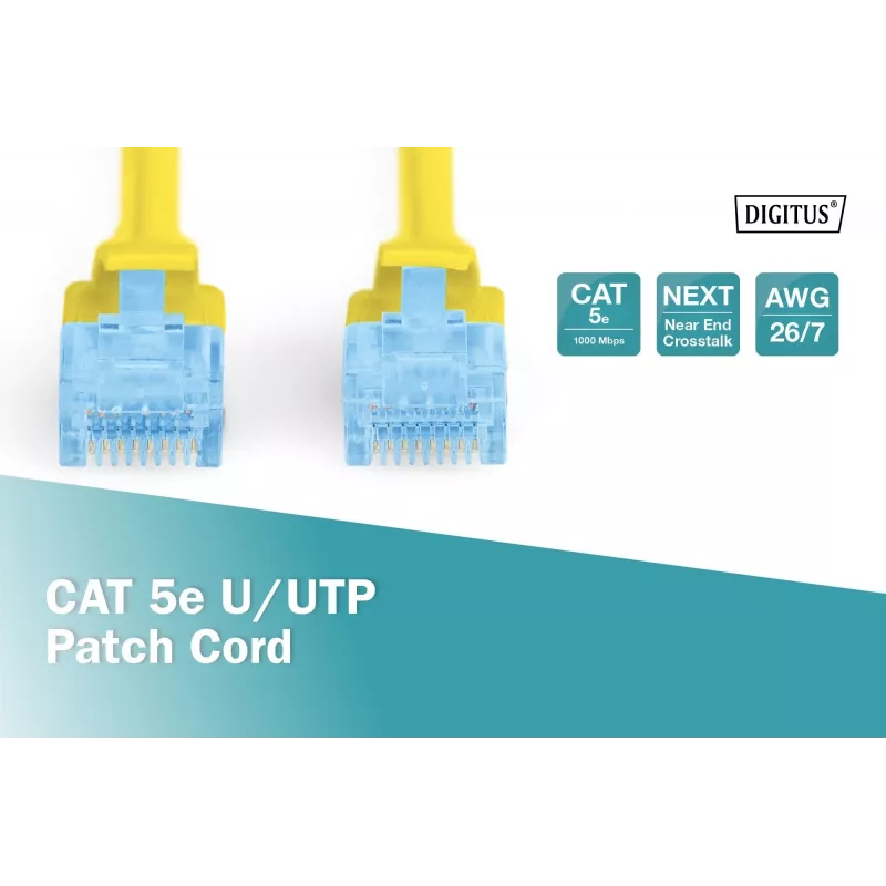 Patch kábel Digitus CAT 5e U/UTP DK-1512-050/Y 5 m žltý