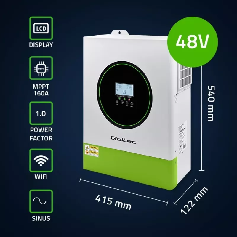 Qoltec hybridný solárny menič Off-Grid 11000W