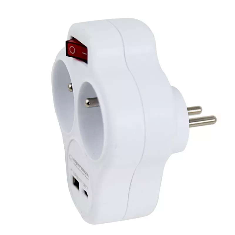 Esperanza ELK311W elektrický rozbočovač 2 GN. USB-C USB-A VST. biely