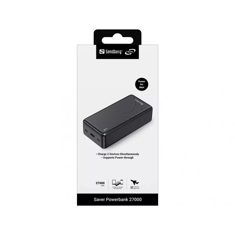 Powerbanka Sandberg Saver 27000 mAh lithium-ion čierna