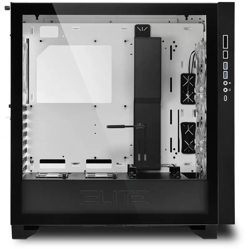 Sharkoon ELITE SHARK CA300H - Tower - PC - biela - ATX - EATX - micro ATX - Mini-ITX - kov - tvrdené sklo - Gaming