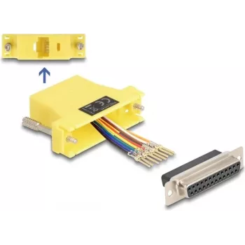DeLOCK D-Sub 25-pin samica na RJ45 samica montážna súprava žltá VGA RJ-45