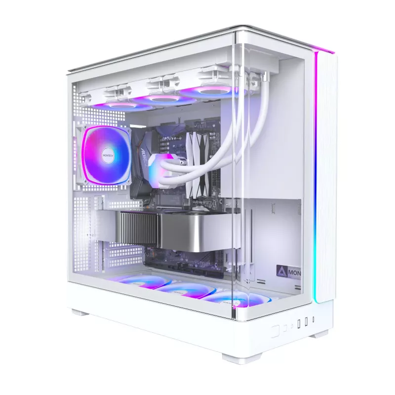 PC skriňa Montech KING 45 PRO (W) — biela Midi-Tower pre Micro-ATX / Mini-ITX