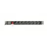 Power Distribution Unit GEMBIRD EG-PDU-014-C14, 8 AC výstupov, C14 vstup, 3 m kábel, 1U, 3680 W, 10 A, hliník, čierna