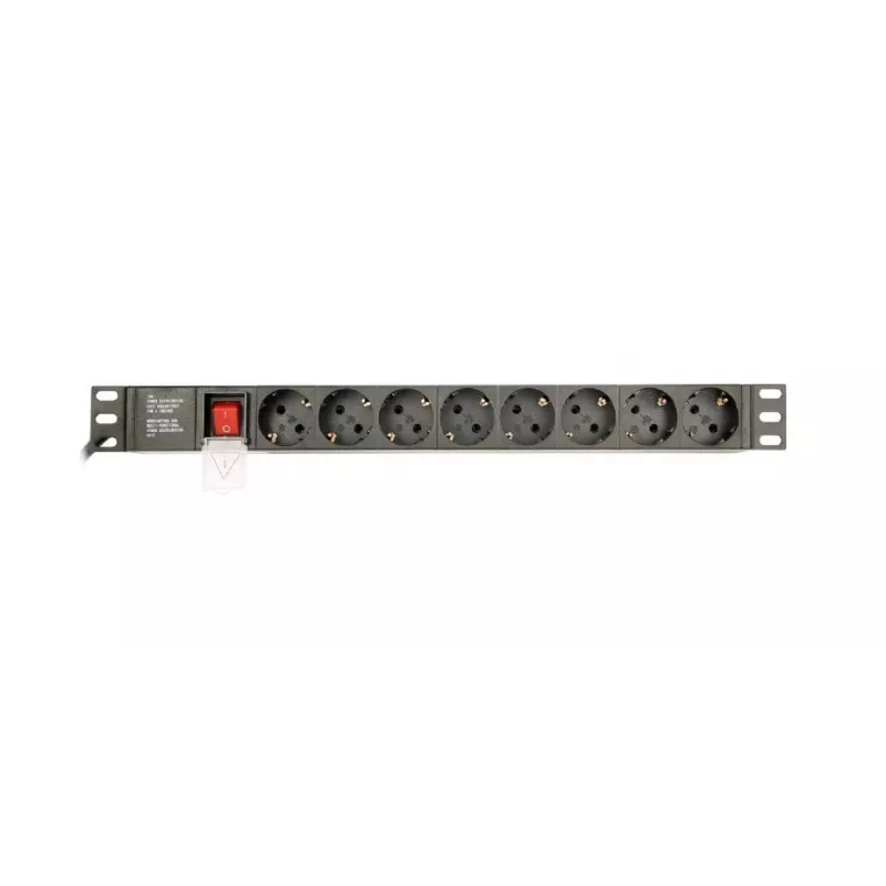Power Distribution Unit GEMBIRD EG-PDU-014-C14, 8 AC výstupov, C14 vstup, 3 m kábel, 1U, 3680 W, 10 A, hliník, čierna