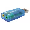 USB externá zvuková karta Gembird Virtus2 — USB rozhranie, 3,5 mm slúchadlá, modrá priehľadná