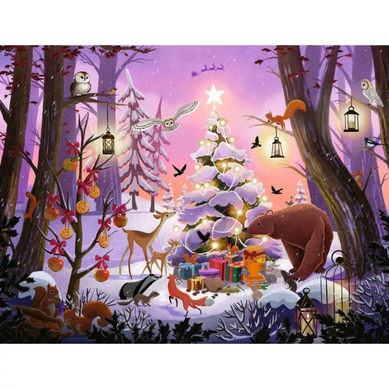 Puzzle Ravensburger Vianoce v lese 2000 dielov
