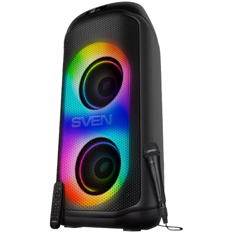 Reproduktor SVEN PS-1050, čierny (200W, TWS, Bluetooth, FM, USB, microSD, LED displej, 7200mAh)