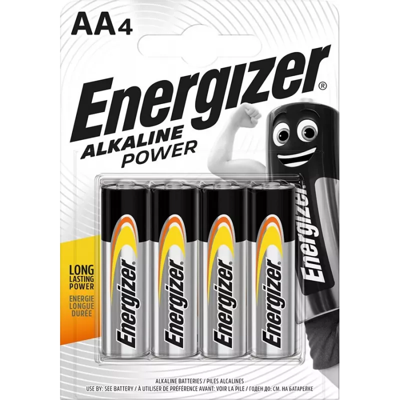 Alkalická AA jednorazová batéria Energizer Classic 1,5V LR6 — 4 kusy, 50,5×14,5 mm, 23 g