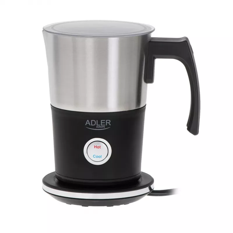 Automatický šľahač mlieka Adler AD 4497 – nerez, 600W, 120 ml peny / 300 ml ohrev, teplé & studené