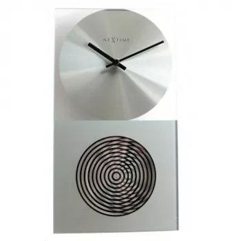 NeXtime hodiny 3028 OP hodiny, 16x30,2 cm, nástenné, sklo, strieborná