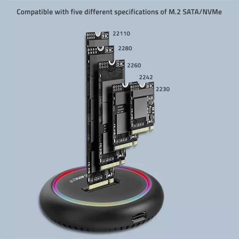 Qoltec 52275 M.2 SSD dokovacia stanica, SATA/NVMe, USB-C