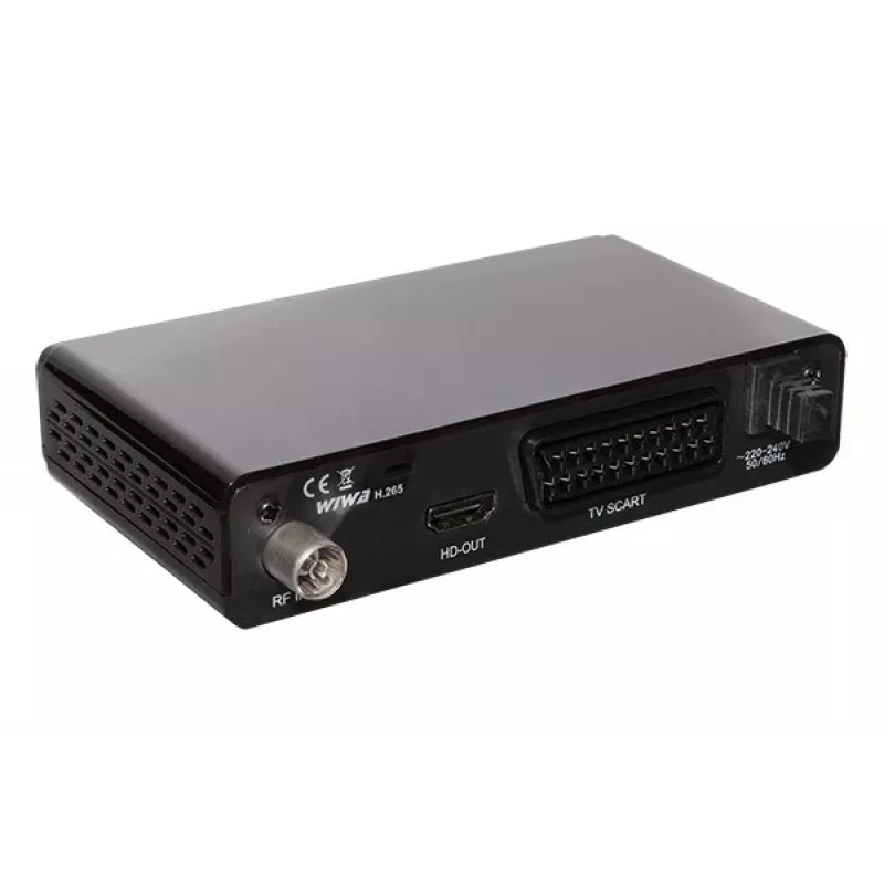 WIWA H.265 DVB-T/DVB-T2 HEVC tuner, Full HD 1080p, PVR, HDMI 1.3, USB 2.0, SCART, čierny