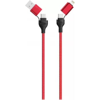 USB kábel 2GO 797370 1,2 m USB A/USB C USB C/Lightning čierna červená